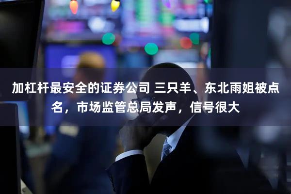 加杠杆最安全的证券公司 三只羊、东北雨姐被点名，市场监管总局发声，信号很大