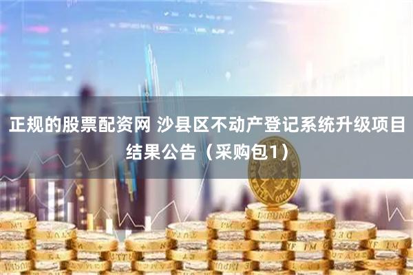 正规的股票配资网 沙县区不动产登记系统升级项目结果公告（采购包1）
